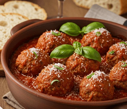 Assiette de boulettes de viande savoureuses faites maison