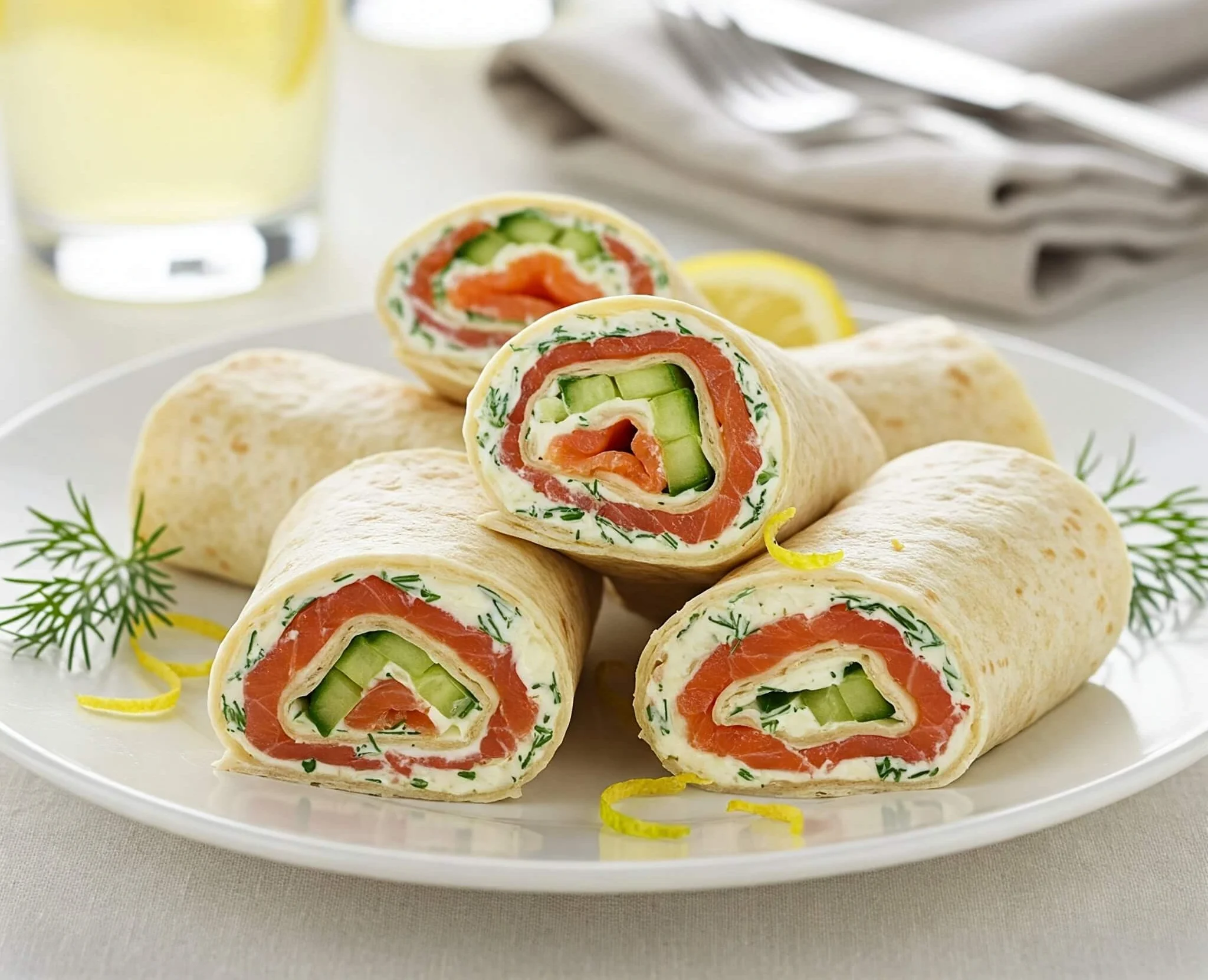 Wraps au Fromage Frais, Concombre et Saumon Fumé : Une Recette Fraîche et Élégante
