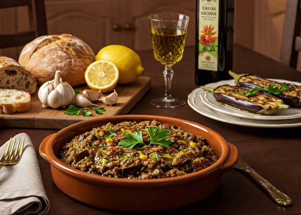 Délicieux Caviar d’Aubergine Fait Maison avec Huile d’Olive et Épices