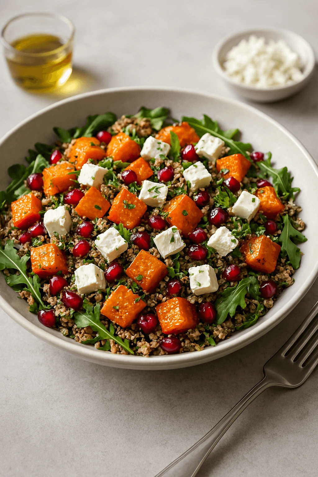 Salade de Patate Douce, Feta et Quinoa : Fraîcheur et Couleurs en Assiette